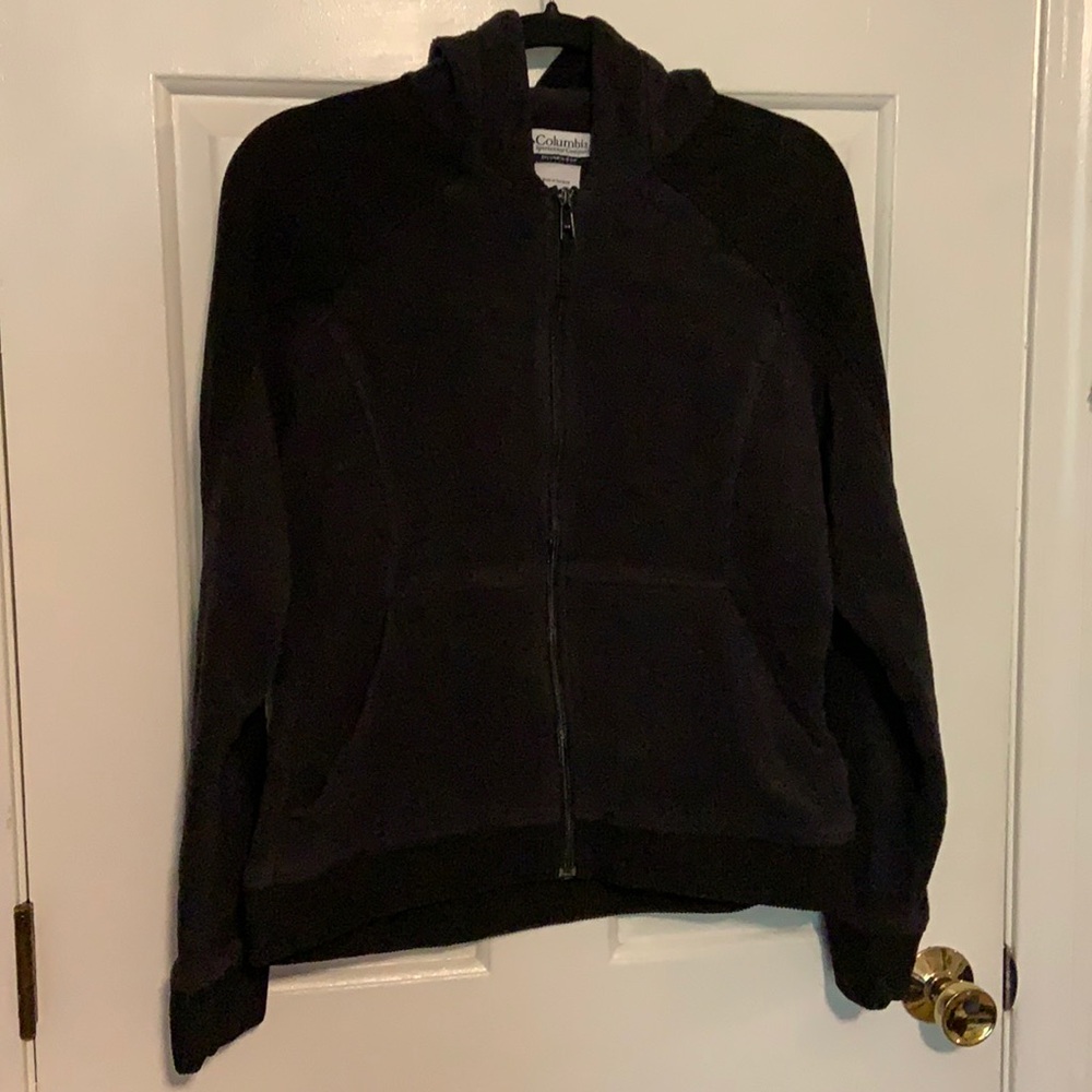 Columbia Black Zip Hooded Fleece AS IS